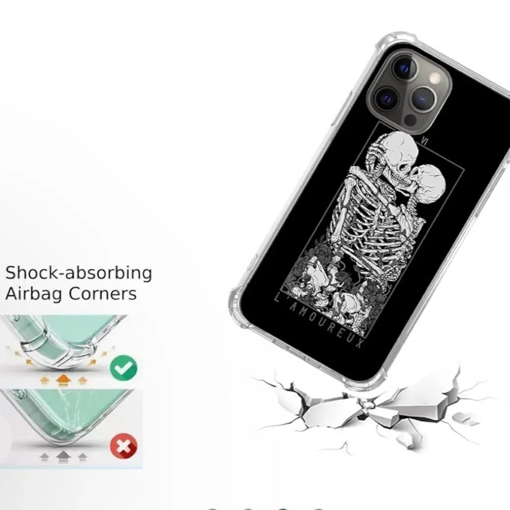 Kissing Skull Couple Case Compatible with iPhone 12 & 12 Pro. New. NWT.